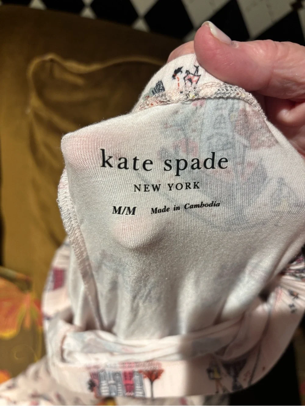 kate spade White Printed Men's Lounge Pants with Cityscape Motif
